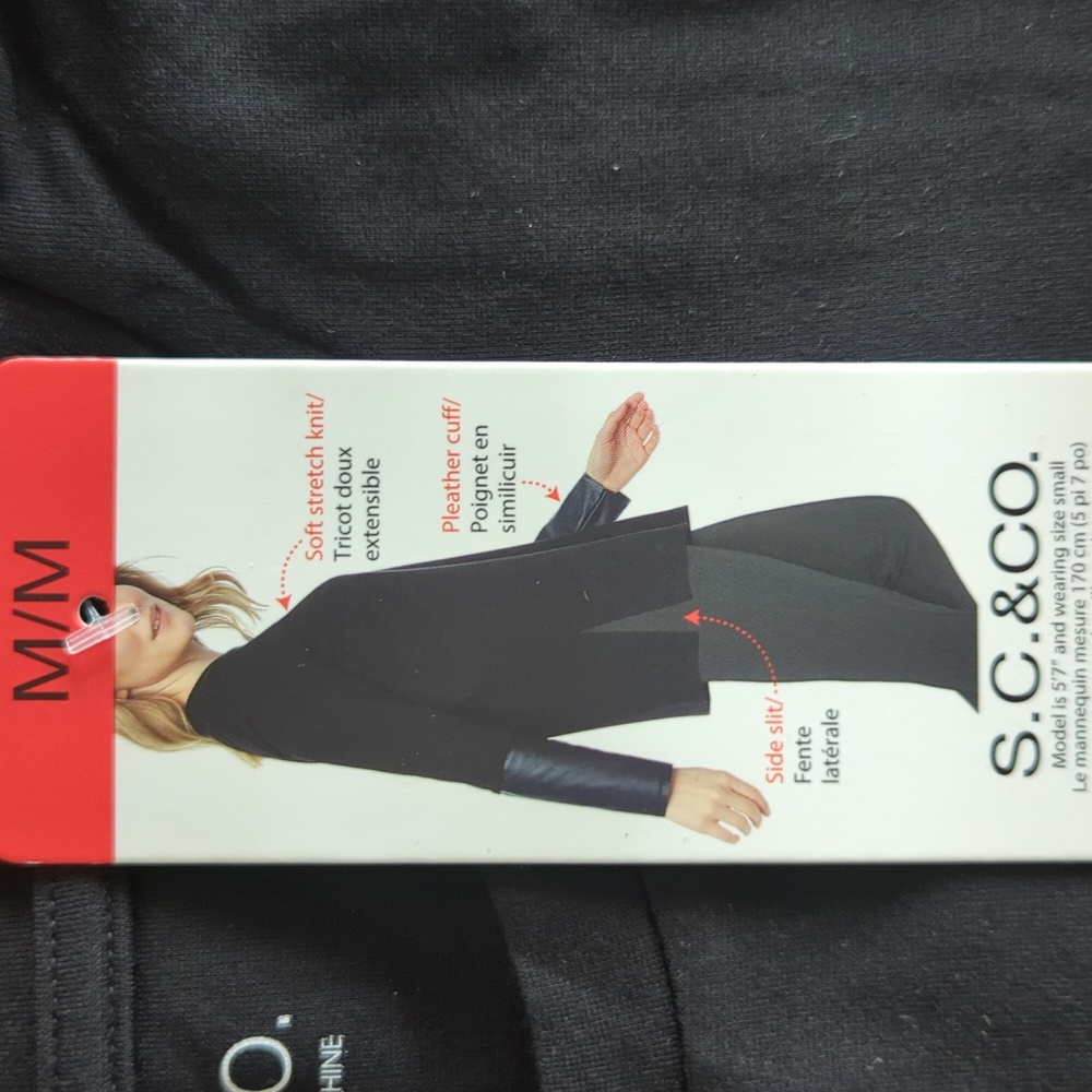 M: S.C. & Co. Long sleeve pleather cuffed Shirt